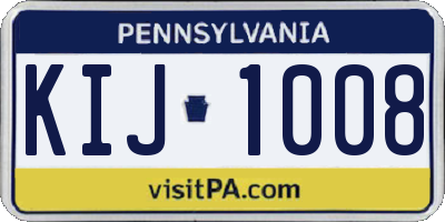 PA license plate KIJ1008