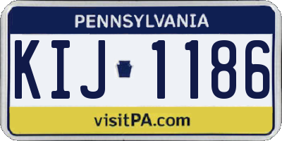 PA license plate KIJ1186