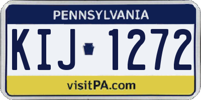 PA license plate KIJ1272