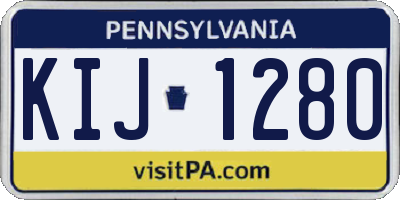 PA license plate KIJ1280