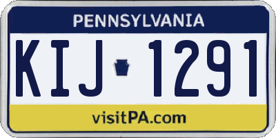 PA license plate KIJ1291