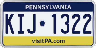 PA license plate KIJ1322