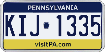 PA license plate KIJ1335