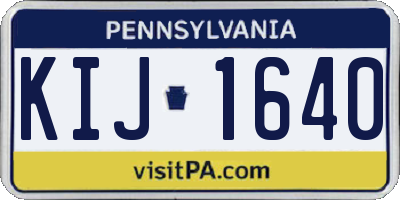 PA license plate KIJ1640