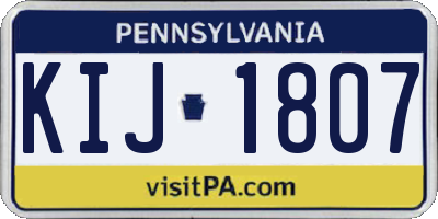 PA license plate KIJ1807