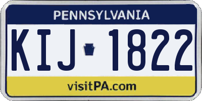 PA license plate KIJ1822
