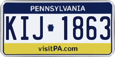 PA license plate KIJ1863