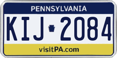 PA license plate KIJ2084