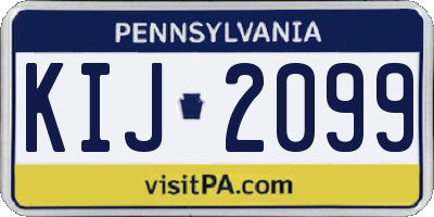 PA license plate KIJ2099