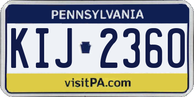 PA license plate KIJ2360