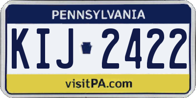 PA license plate KIJ2422