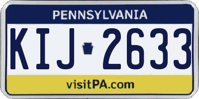 PA license plate KIJ2633