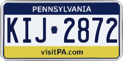 PA license plate KIJ2872