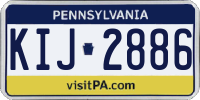 PA license plate KIJ2886