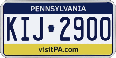 PA license plate KIJ2900