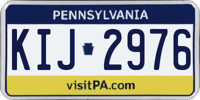 PA license plate KIJ2976