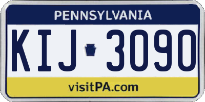 PA license plate KIJ3090