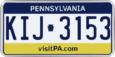 PA license plate KIJ3153
