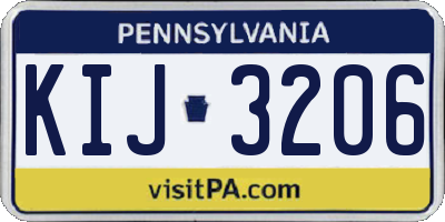 PA license plate KIJ3206