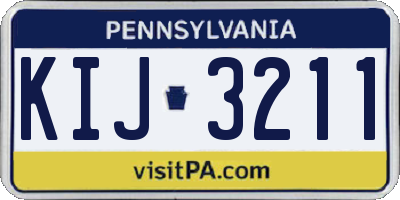 PA license plate KIJ3211