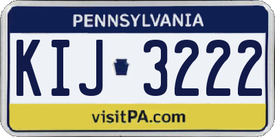 PA license plate KIJ3222