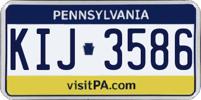 PA license plate KIJ3586