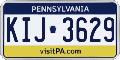 PA license plate KIJ3629