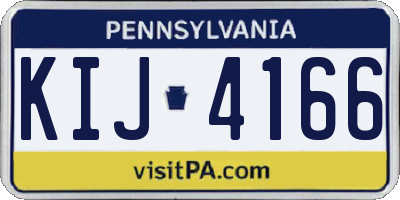 PA license plate KIJ4166