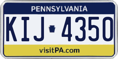 PA license plate KIJ4350