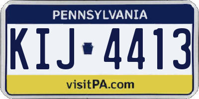 PA license plate KIJ4413
