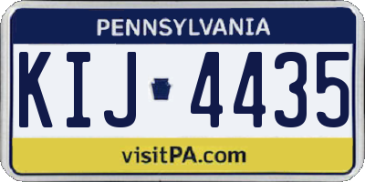 PA license plate KIJ4435