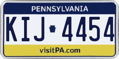 PA license plate KIJ4454