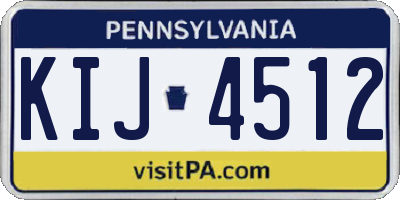 PA license plate KIJ4512