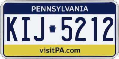 PA license plate KIJ5212