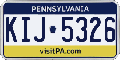 PA license plate KIJ5326