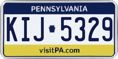 PA license plate KIJ5329