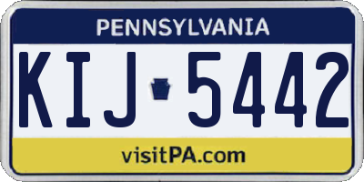 PA license plate KIJ5442