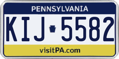 PA license plate KIJ5582