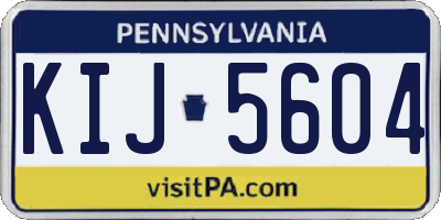 PA license plate KIJ5604