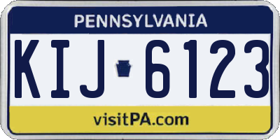 PA license plate KIJ6123