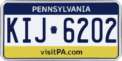 PA license plate KIJ6202
