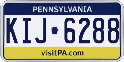 PA license plate KIJ6288