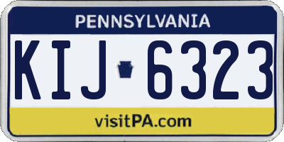 PA license plate KIJ6323
