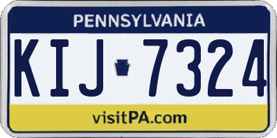 PA license plate KIJ7324