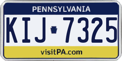 PA license plate KIJ7325