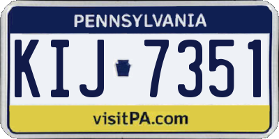 PA license plate KIJ7351