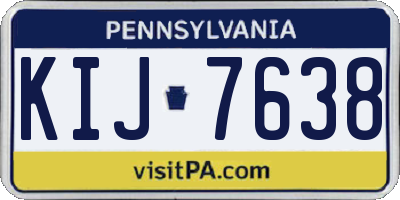 PA license plate KIJ7638