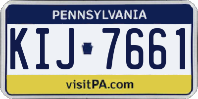 PA license plate KIJ7661