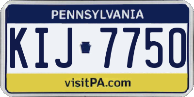 PA license plate KIJ7750