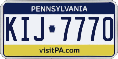 PA license plate KIJ7770